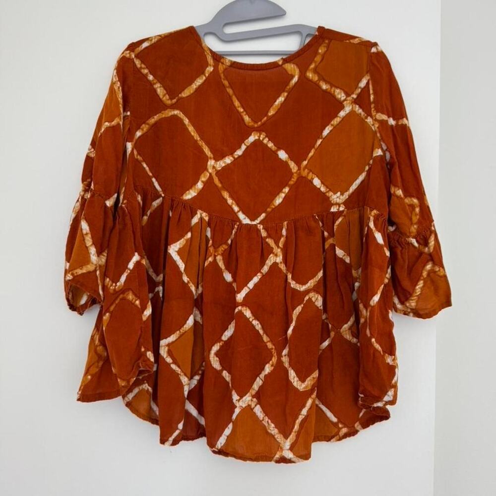 Supedry rust tie dye boho blouse - Picture 5 of 7